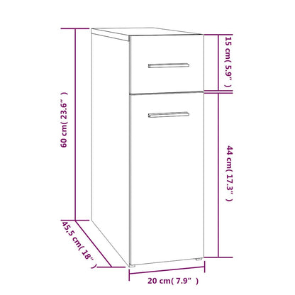 Apothekerschrank Räuchereiche 20x45,5x60 cm Holzwerkstoff
