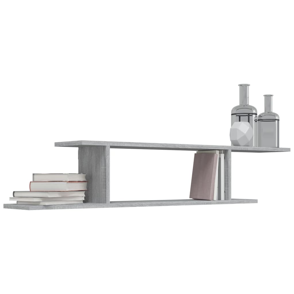 Etagère murale TV gris Sonoma 125x18x23 cm en bois