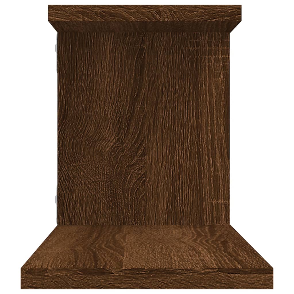 Etagère murale TV aspect chêne marron 125x18x23 cm matériau bois