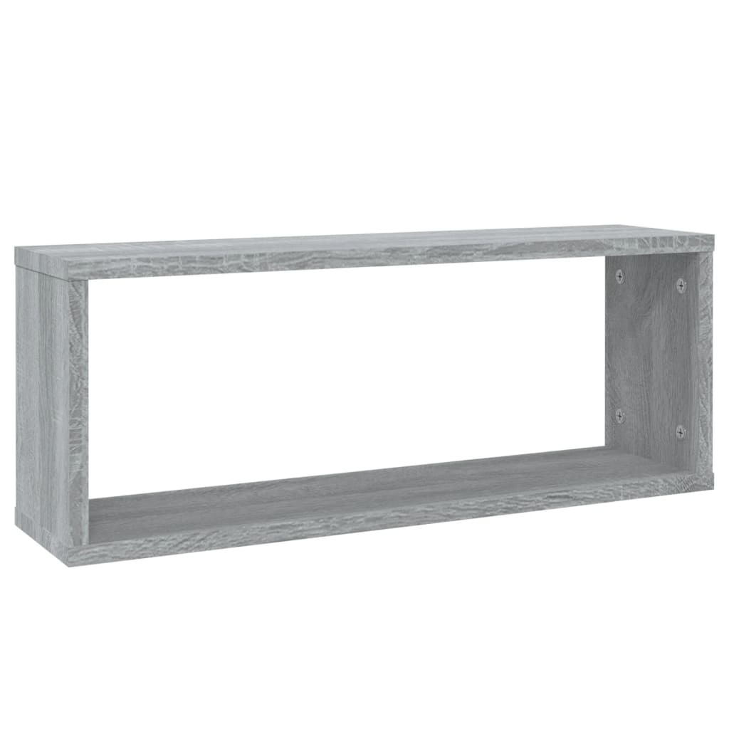 Étagères cubiques 2 pcs. Gris Sonoma 60x15x23 cm matériau bois