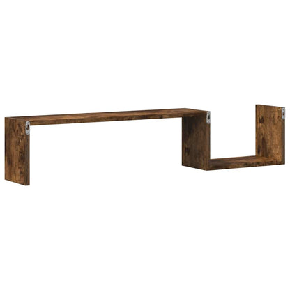 Wandregale 2 Stk. Räuchereiche 100x15x20 cm Holzwerkstoff