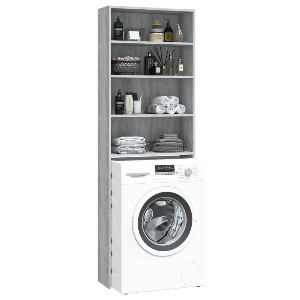 Meuble lave-linge gris Sonoma 64x24x190 cm