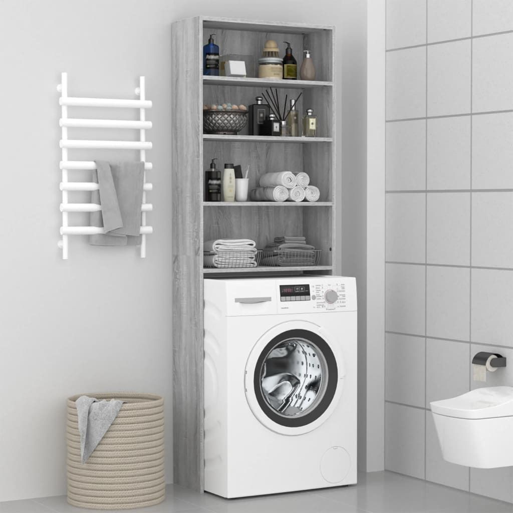 Meuble lave-linge gris Sonoma 64x24x190 cm