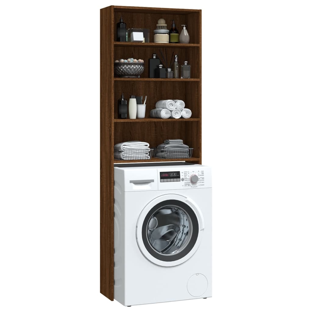 Meuble lave-linge aspect chêne marron 64x24x190 cm