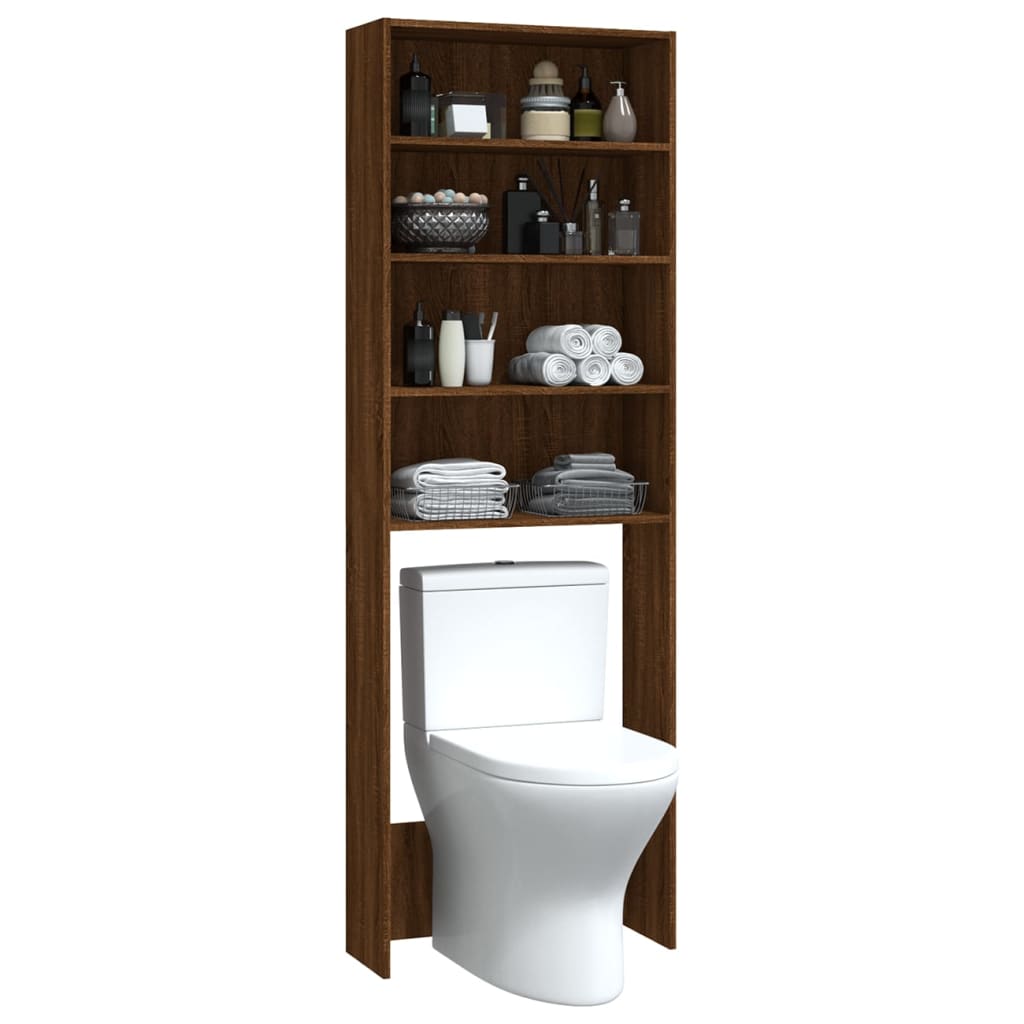 Meuble lave-linge aspect chêne marron 64x24x190 cm