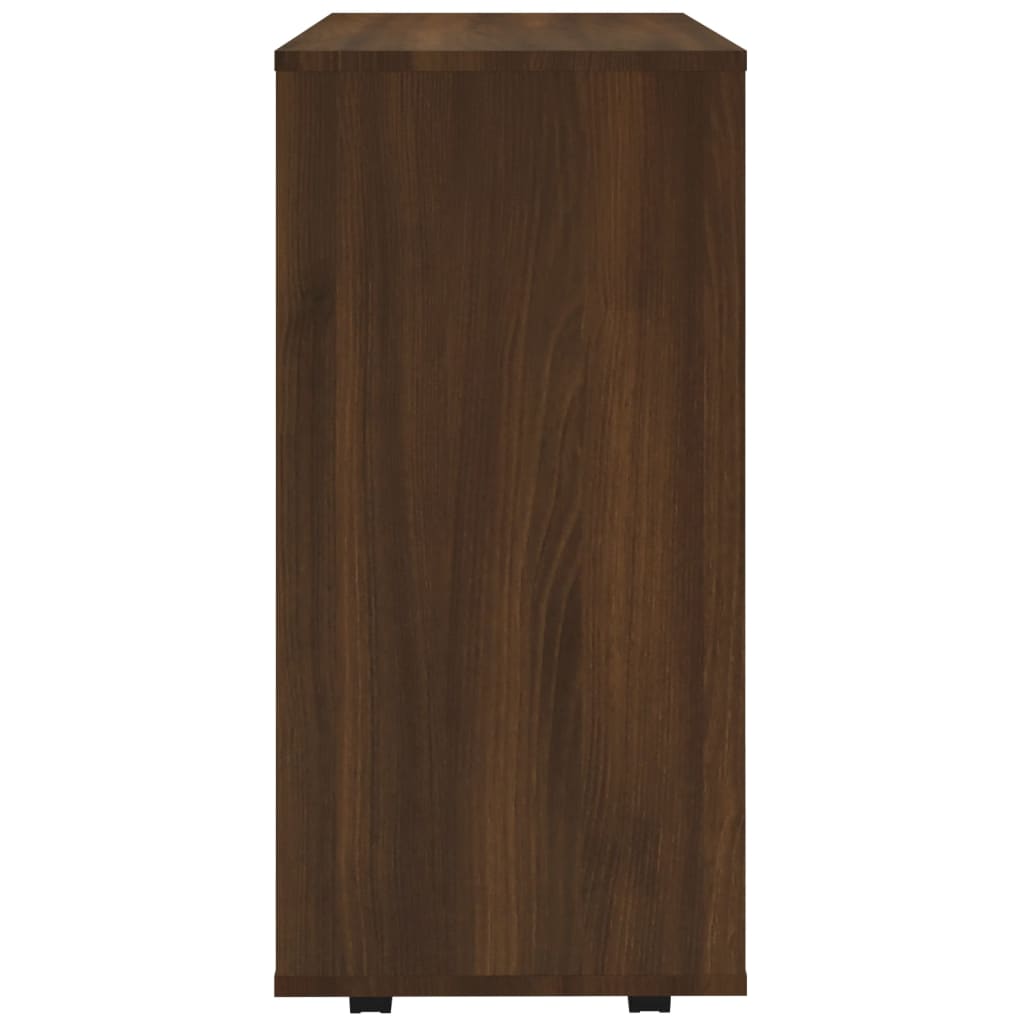 Armoire roulante aspect chêne marron 60x35x75 cm matériau bois