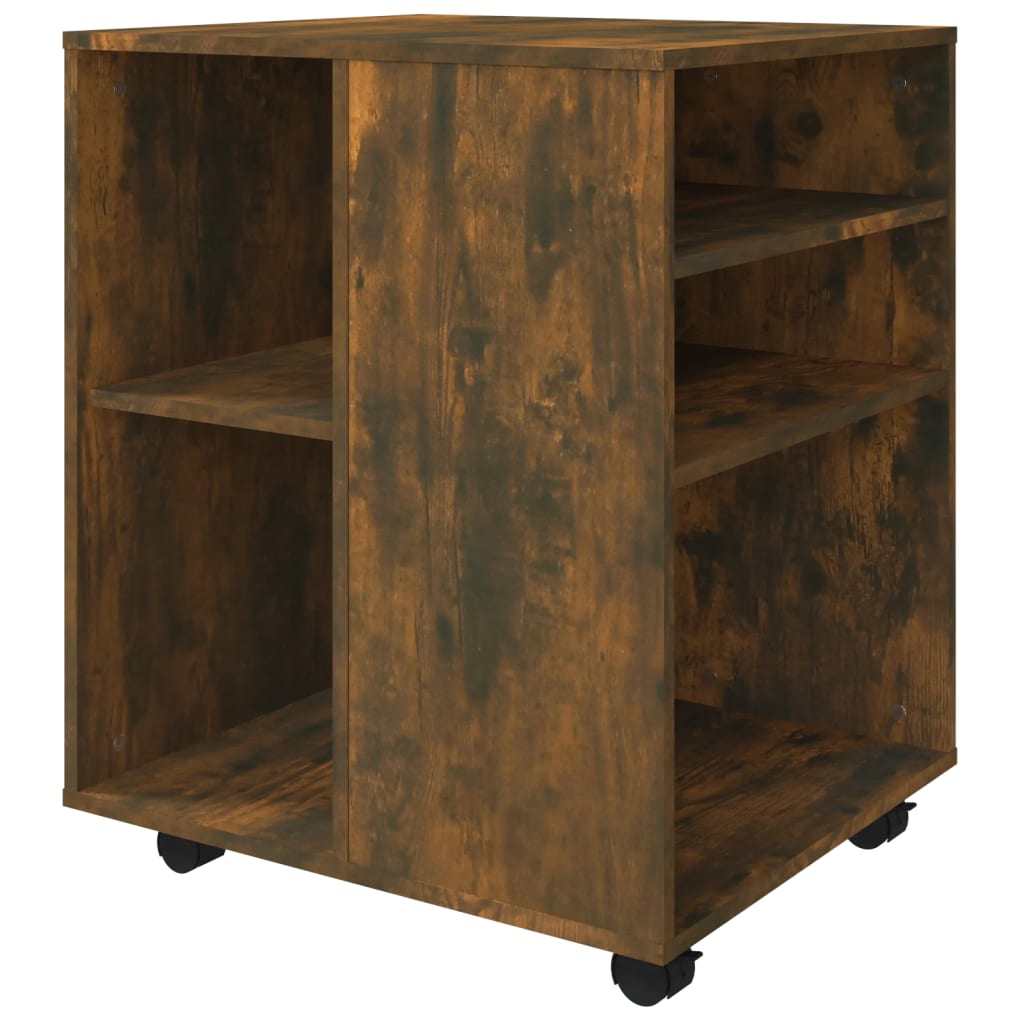 Rolling Cabinet Smoked Oak 60x53x72 cm Wood Material