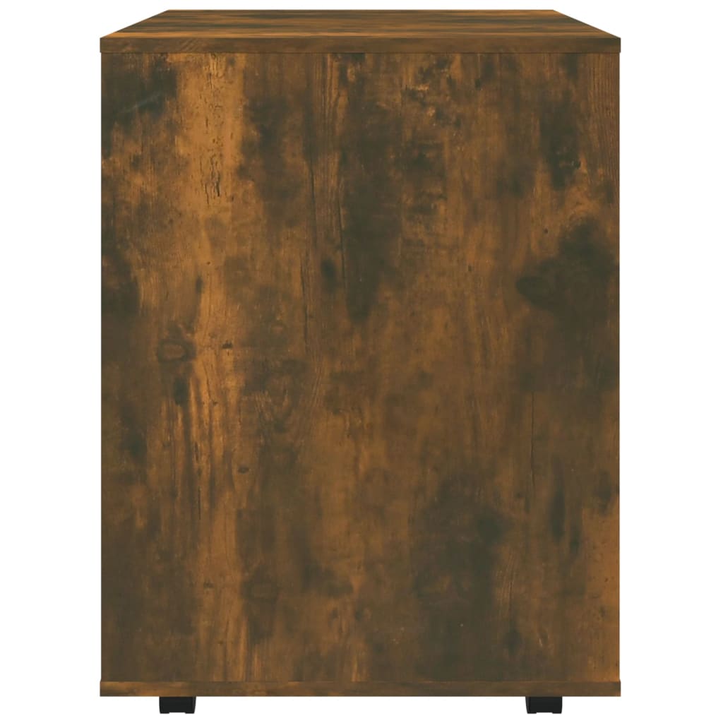 Rolling Cabinet Smoked Oak 60x53x72 cm Wood Material