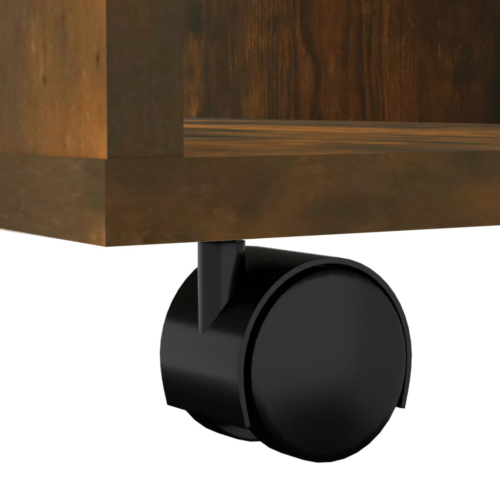 Rolling Cabinet Smoked Oak 60x53x72 cm Wood Material