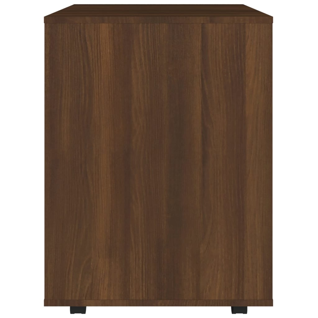 Armoire roulante aspect chêne marron 60x53x72 cm matériau bois