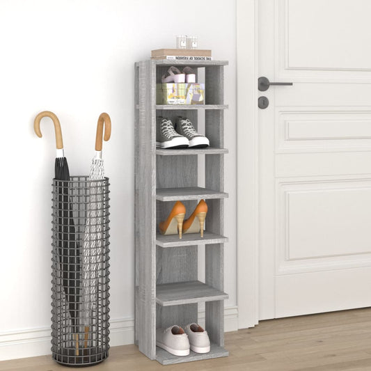 Étagère à chaussures grise Sonoma 27,5 x 27 x 102 cm en bois