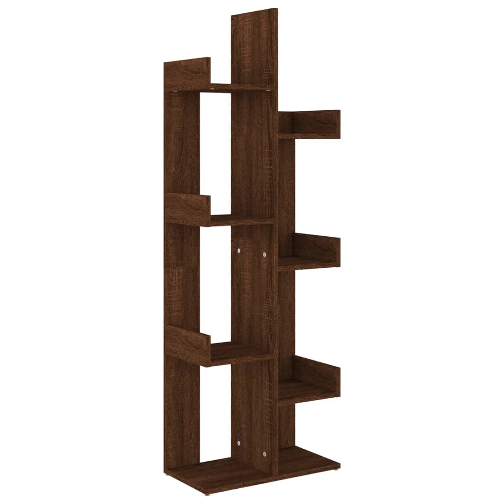 Bibliothèque 48x25,5x140 cm matériau bois aspect chêne marron