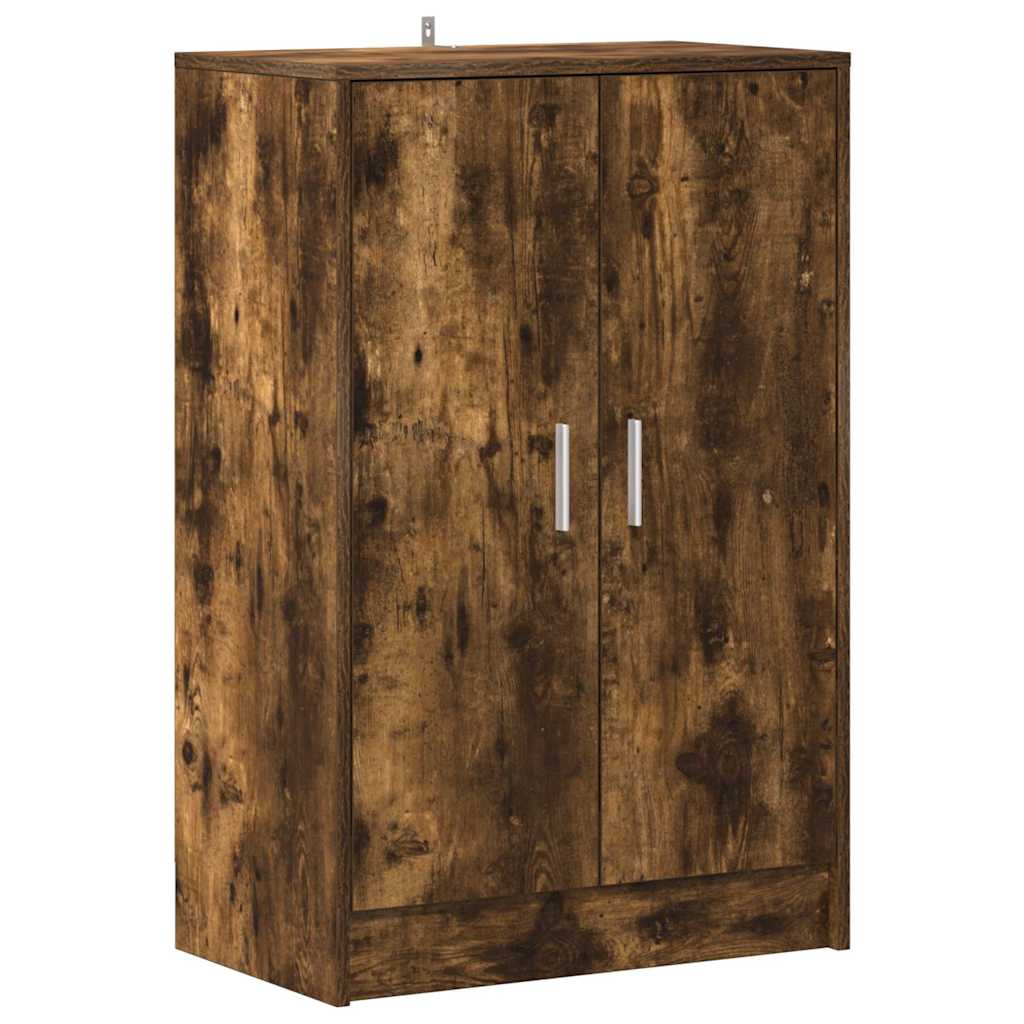 Shoe Cabinet Smoked Oak 60x35x92 cm Wood Material