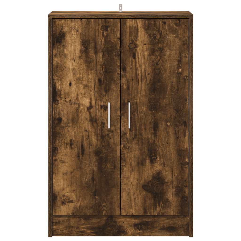 Shoe Cabinet Smoked Oak 60x35x92 cm Wood Material