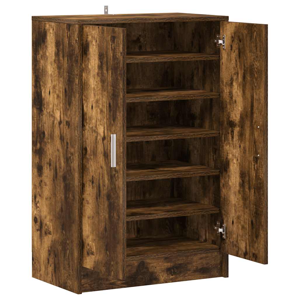 Shoe Cabinet Smoked Oak 60x35x92 cm Wood Material