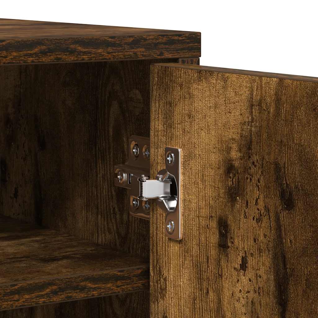 Shoe Cabinet Smoked Oak 60x35x92 cm Wood Material