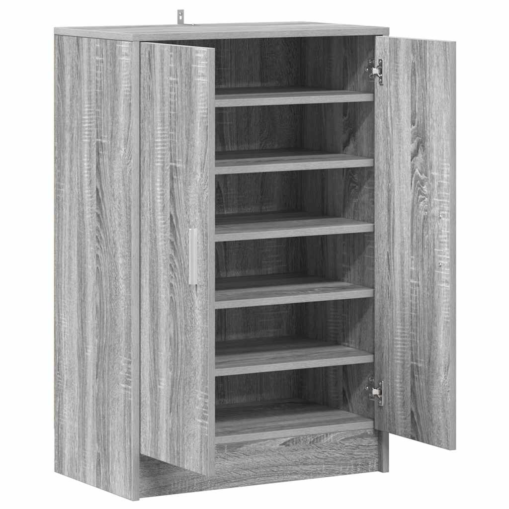 Schuhschrank Grau Sonoma 60x35x92 cm Holzwerkstoff