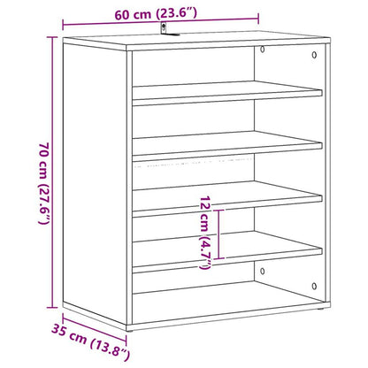 Schuhschrank Räuchereiche 60x35x70 cm Holzwerkstoff