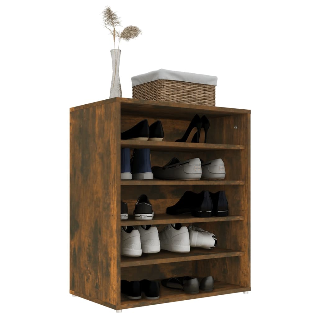 Shoe Cabinet Smoked Oak 60x35x70 cm Wood Material