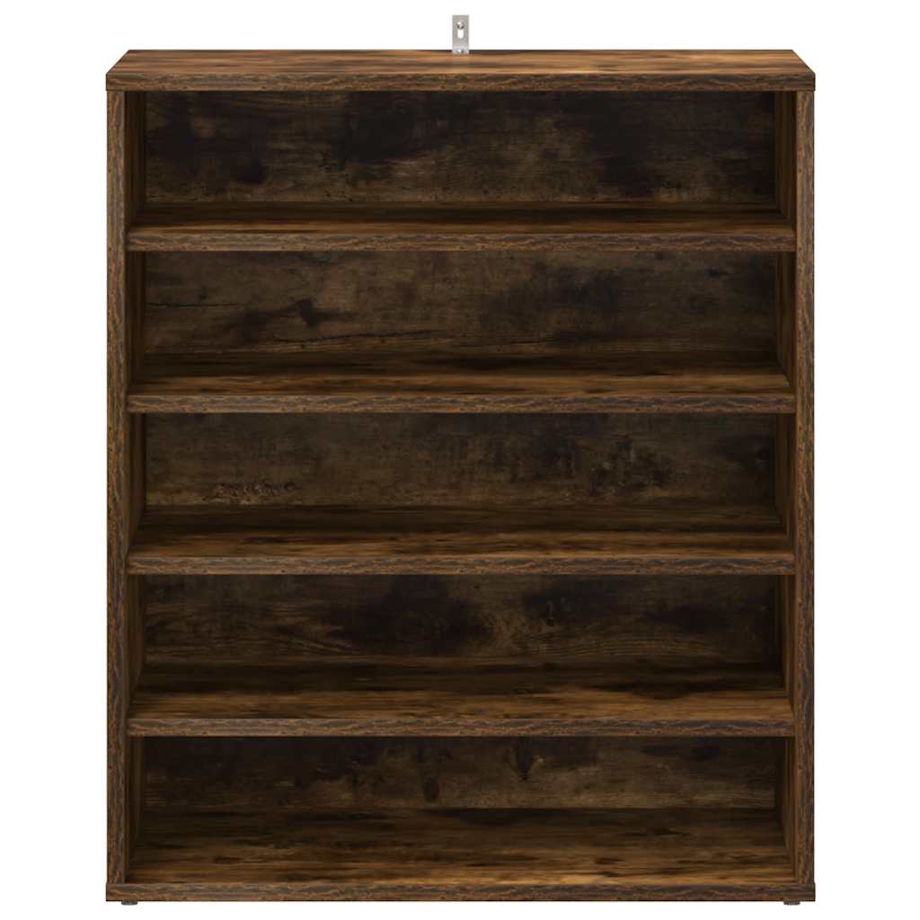 Shoe Cabinet Smoked Oak 60x35x70 cm Wood Material