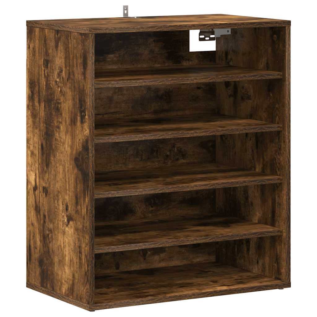 Shoe Cabinet Smoked Oak 60x35x70 cm Wood Material