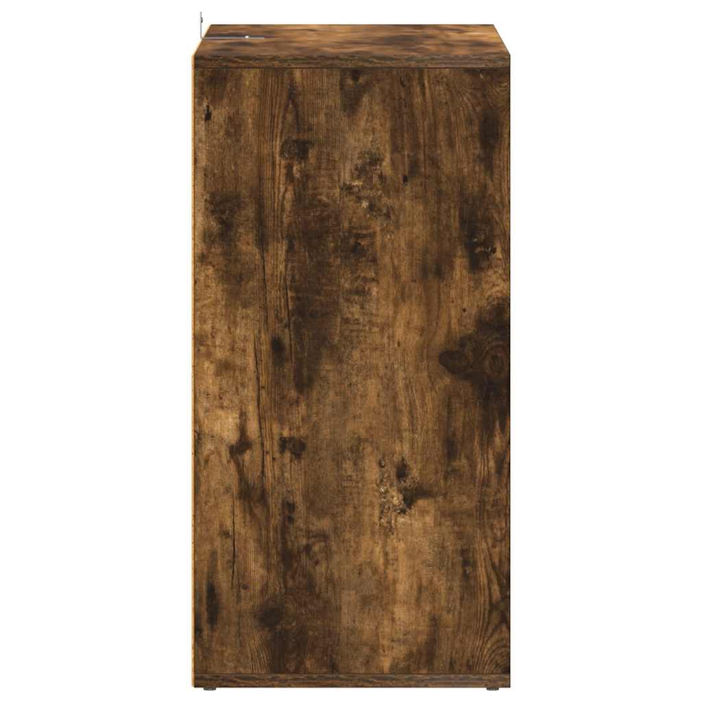 Shoe Cabinet Smoked Oak 60x35x70 cm Wood Material