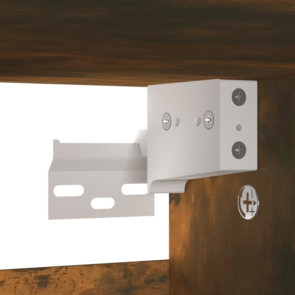 Shoe Cabinet Smoked Oak 60x35x70 cm Wood Material