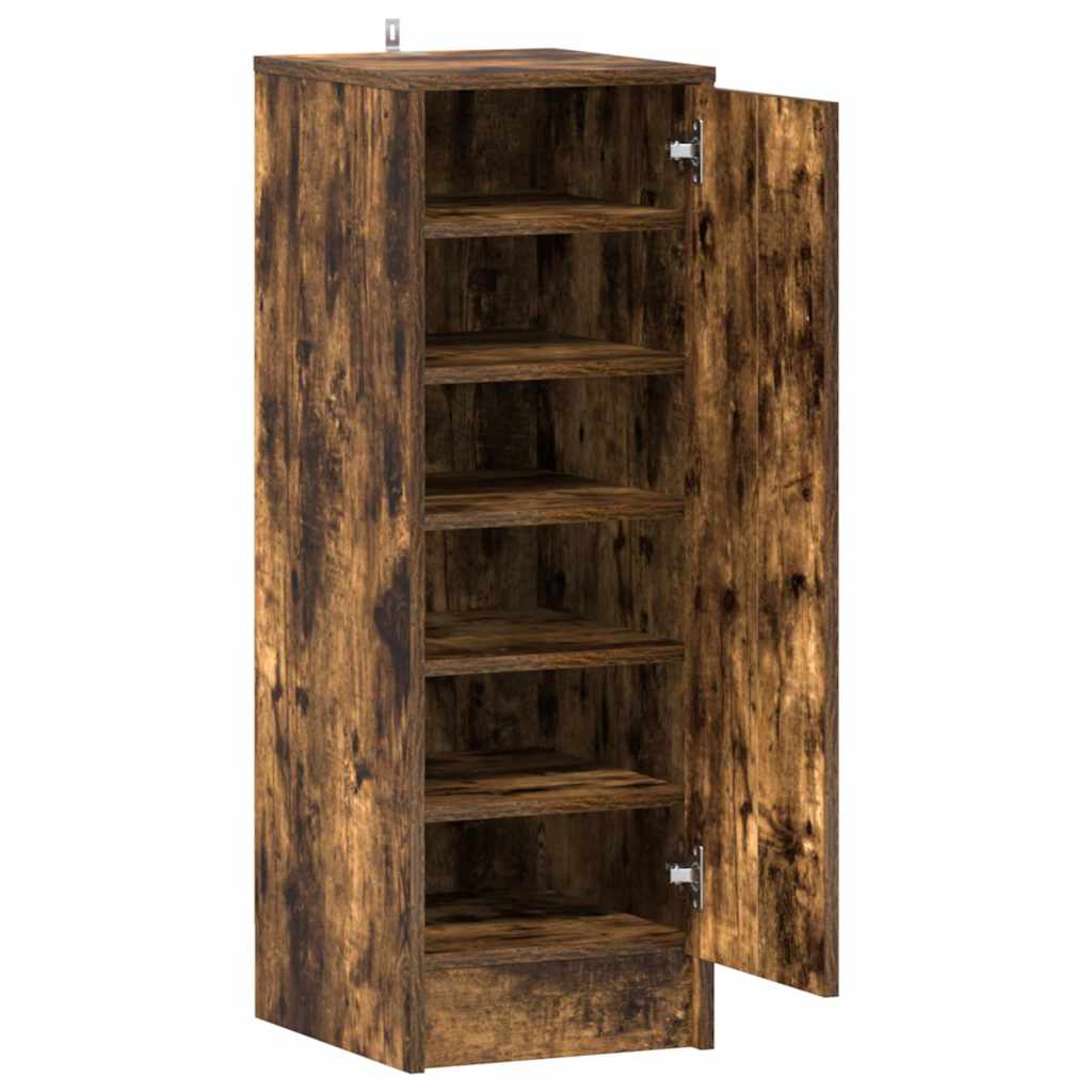 Schuhregal Räuchereiche 32x35x92 cm Holzwerkstoff