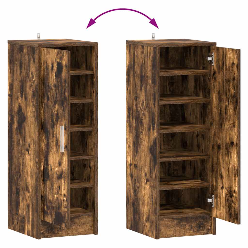 Shoe rack smoked oak 32x35x92 cm wood material