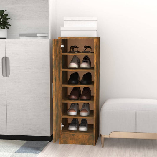 Shoe rack smoked oak 32x35x92 cm wood material