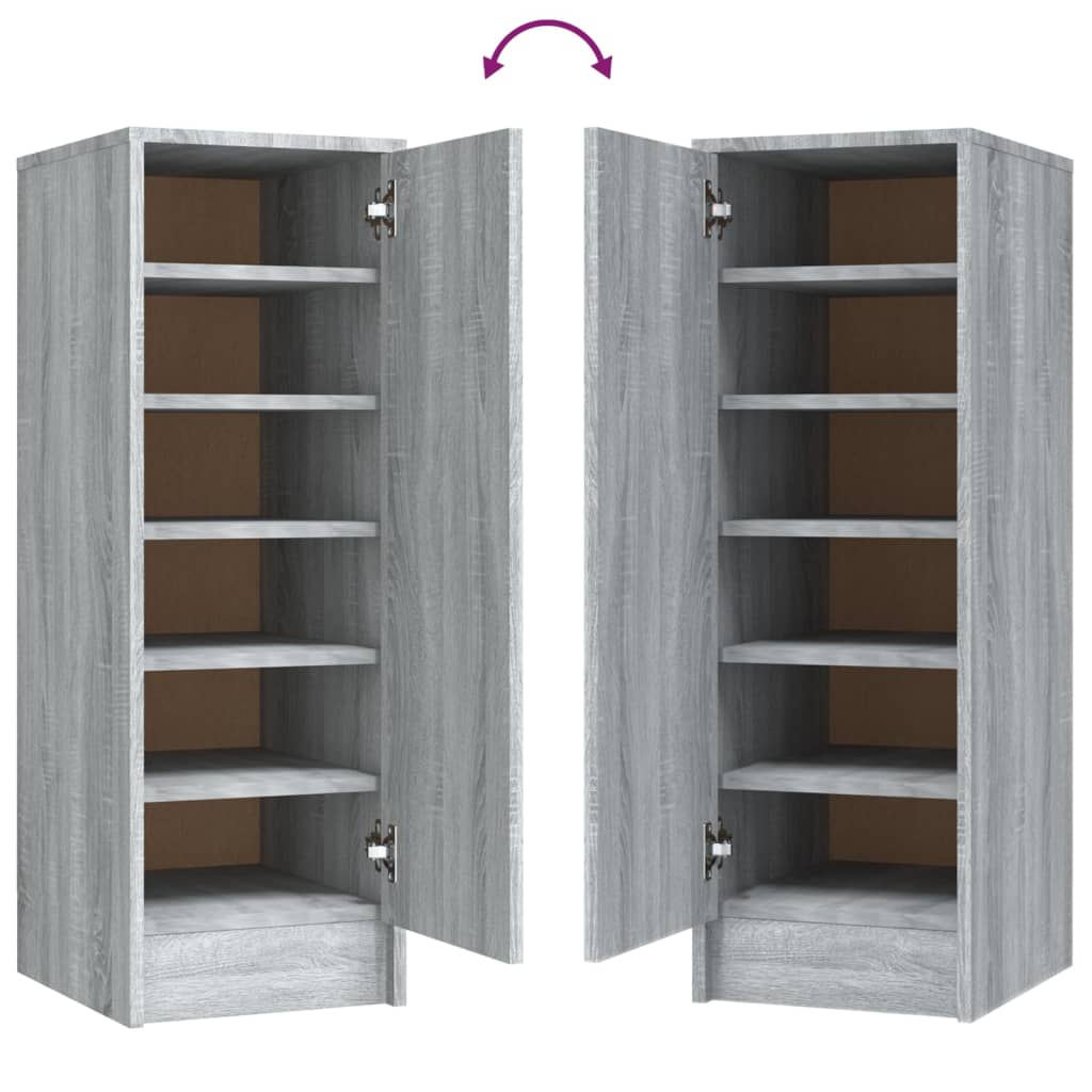 Étagère à chaussures gris Sonoma 32x35x92 cm en bois