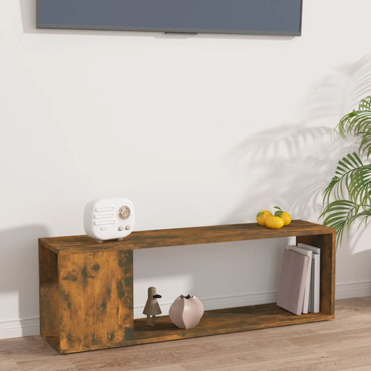 Meuble TV chêne fumé 100x24x32 cm matériau bois