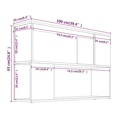 Bücherregal Räuchereiche 100x24x63 cm Holzwerkstoff