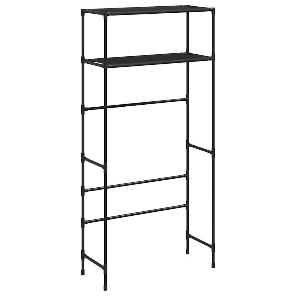 Étagère pour machine à laver 2 étagères noir 69x28x143 cm fer