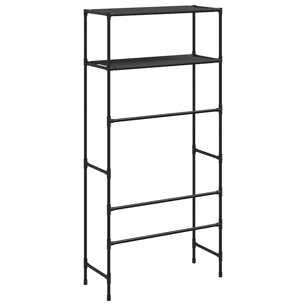 Étagère pour machine à laver 2 étagères noir 69x28x143 cm fer
