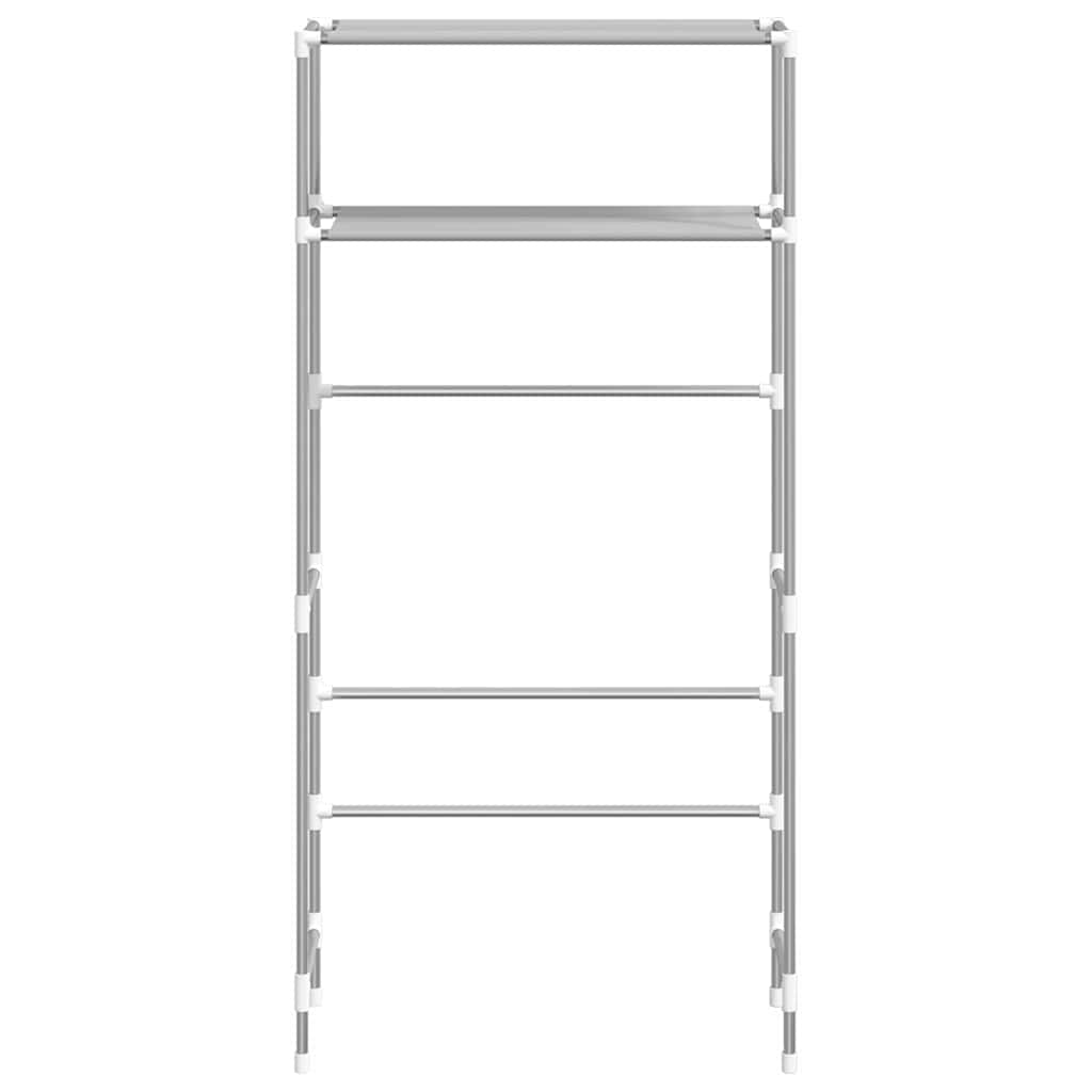 Waschmaschinenregal 2 Ablagen Grau 69x28x143 cm Eisen