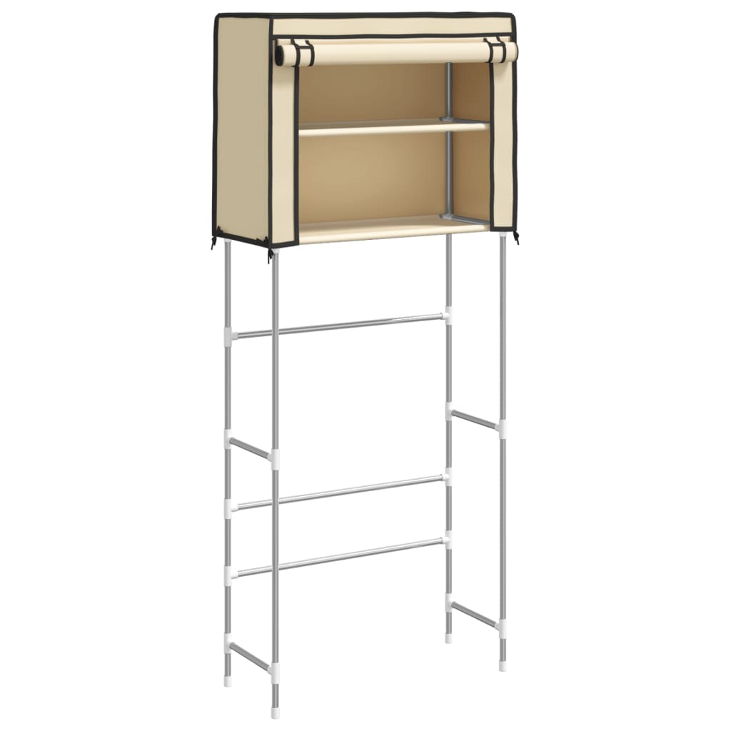 Waschmaschinenregal 2 Ablagen Creme 71x29,5x170,5 cm Eisen
