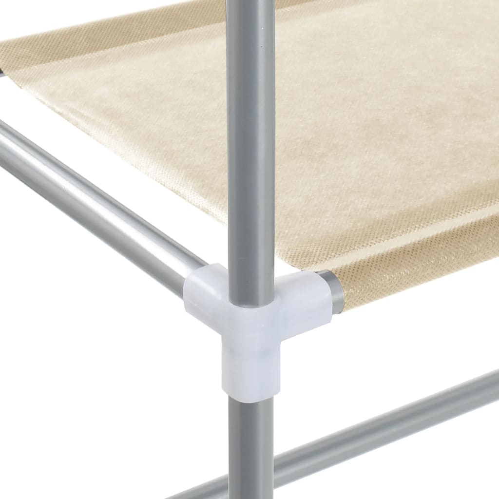 Waschmaschinenregal 2 Ablagen Creme 71x29,5x170,5 cm Eisen