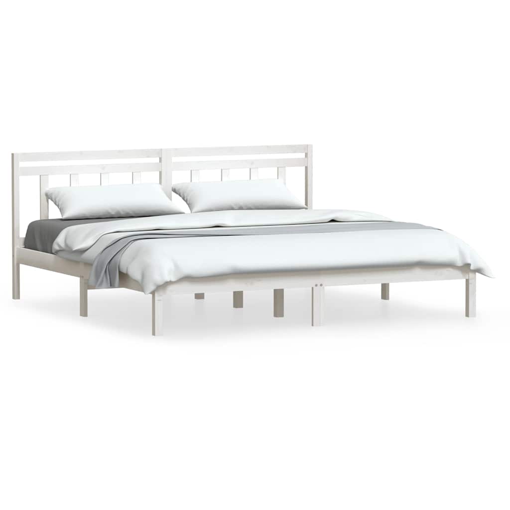 Bedframe massief hout wit 180x200 cm