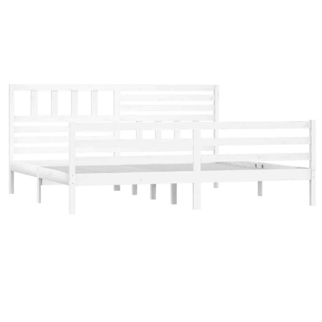 Massivholzbett Weiß 200x200 cm