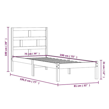 Massivholzbett 75x190 cm