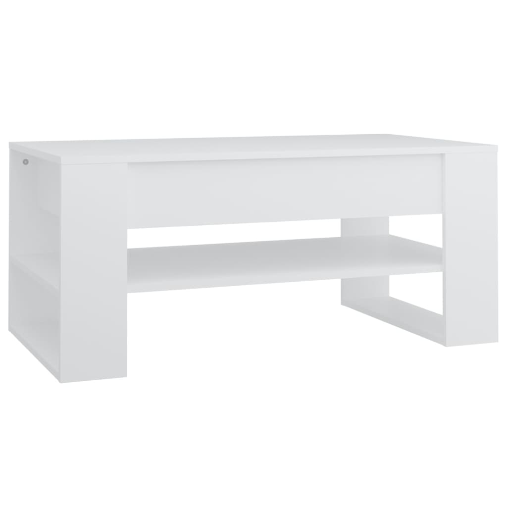 Table basse blanche 102x55x45 cm en bois