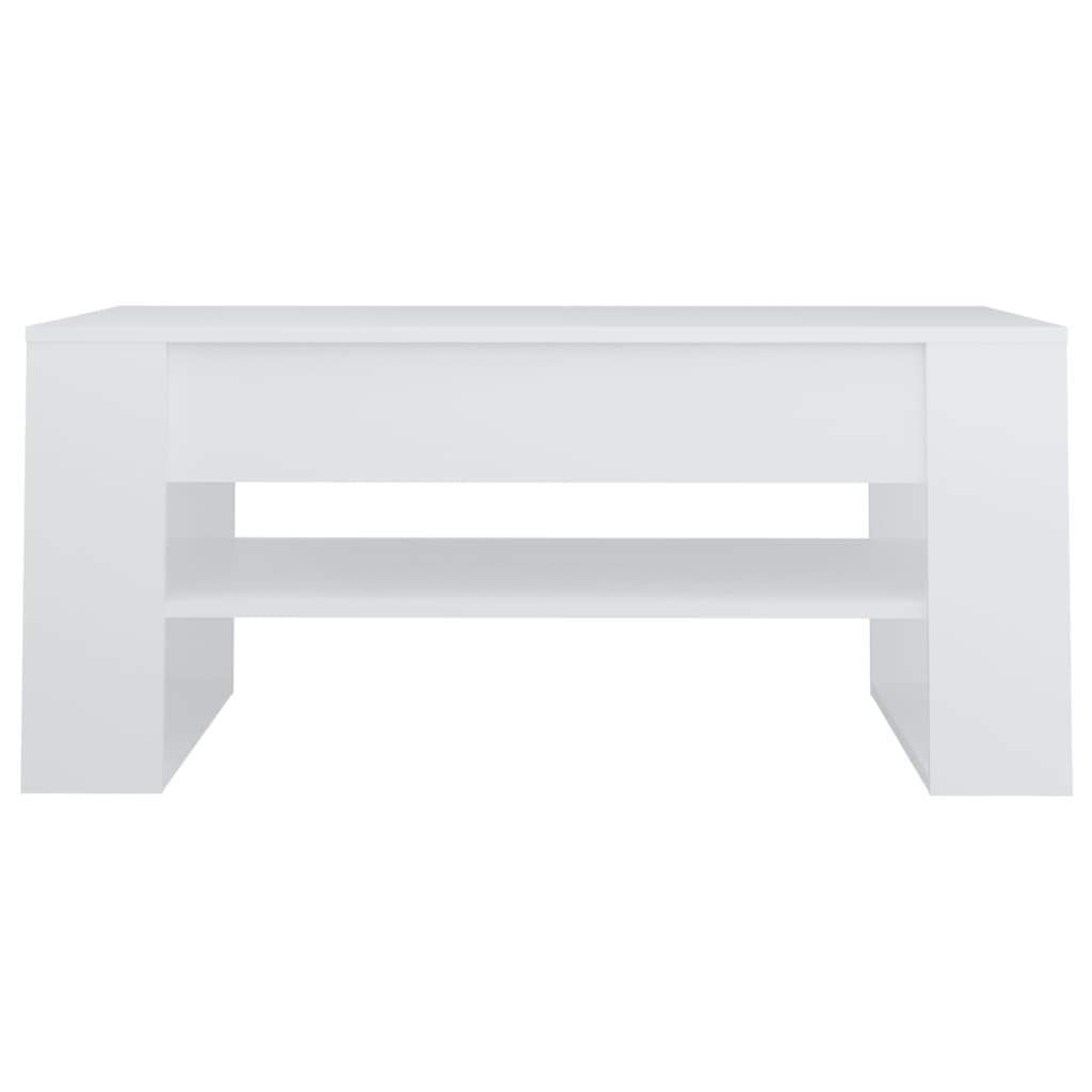 Table basse blanche 102x55x45 cm en bois