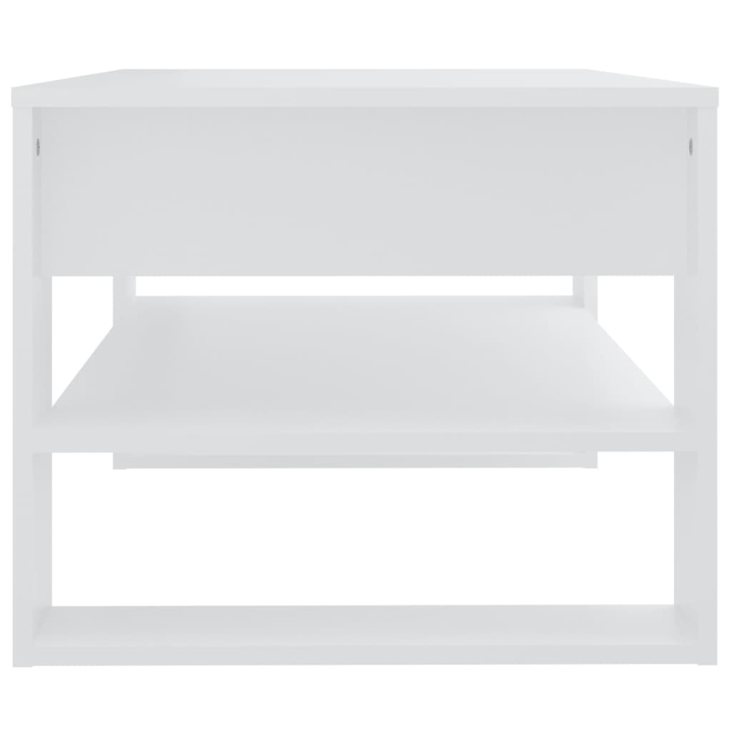 Table basse blanche 102x55x45 cm en bois