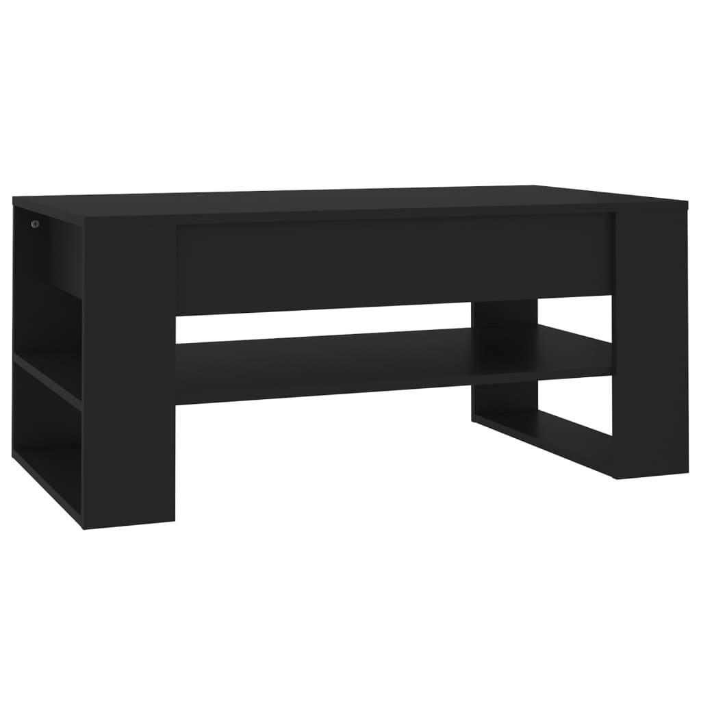 Coffee Table Black 102x55x45 cm Wood Material