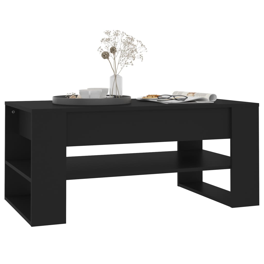 Coffee Table Black 102x55x45 cm Wood Material
