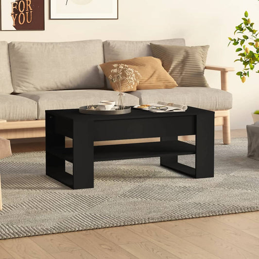 Coffee Table Black 102x55x45 cm Wood Material