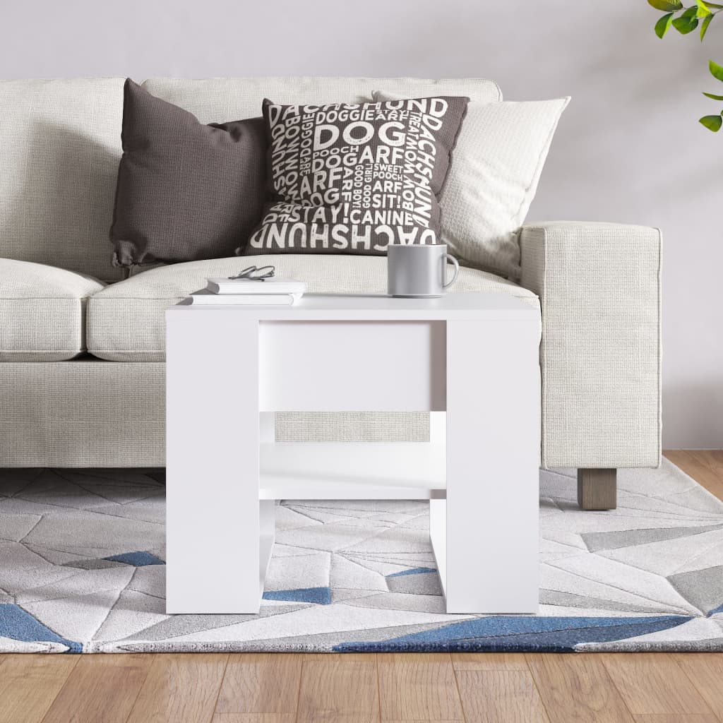 Coffee Table White 55.5x55x45 cm Wood Material
