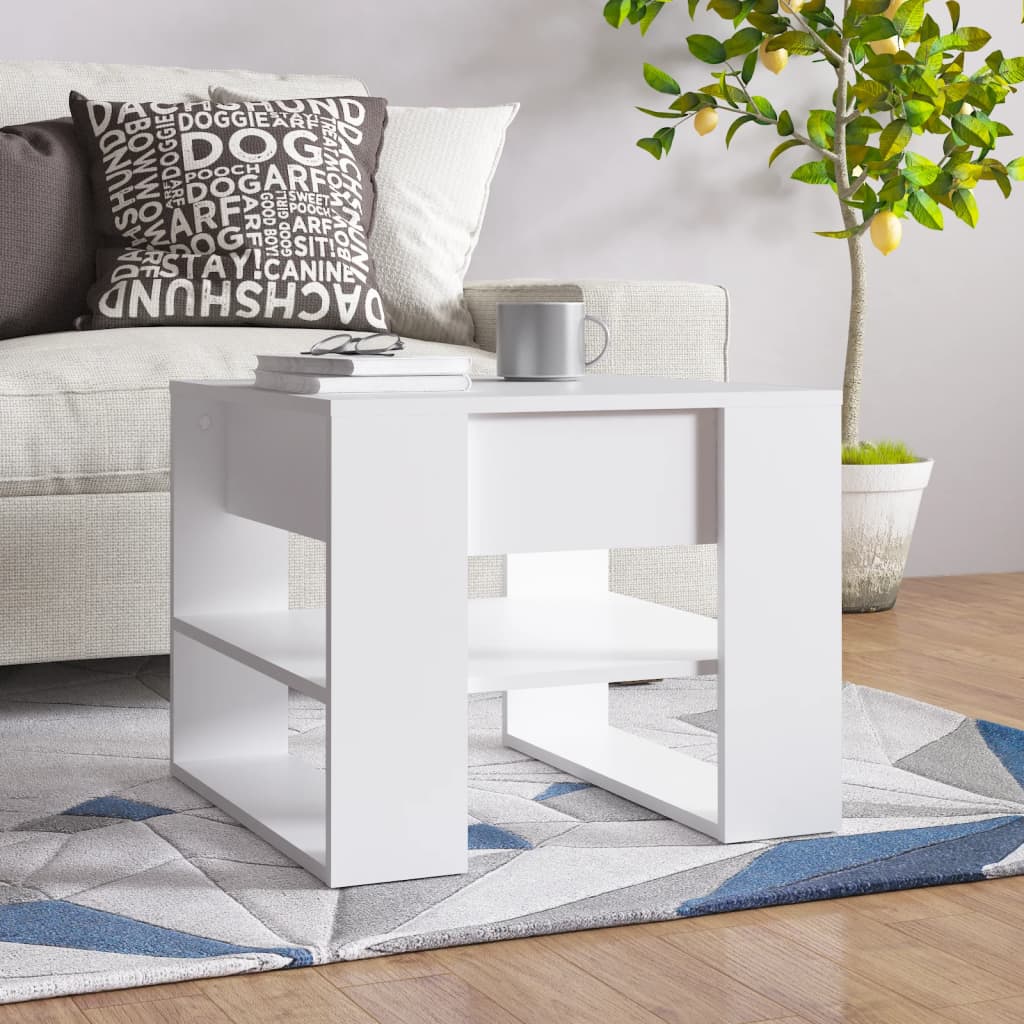 Coffee Table White 55.5x55x45 cm Wood Material