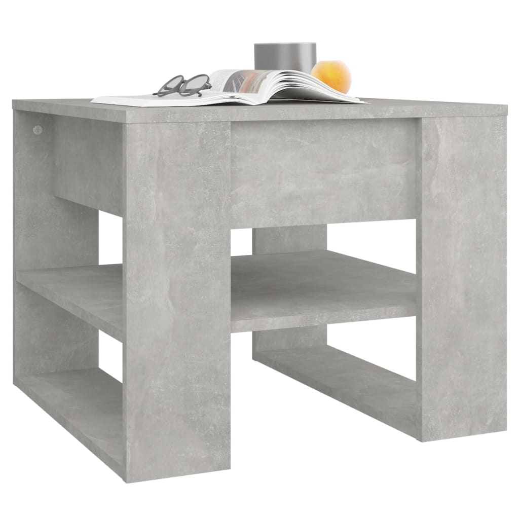 Table basse gris béton 55,5x55x45 cm en bois